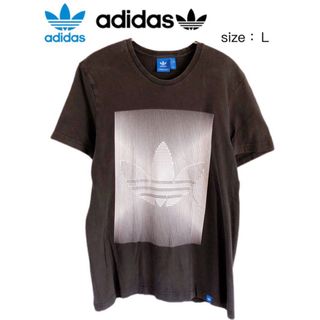 アディダス(adidas)のadidas　トレフォイル　Tシャツ　L　黒　USA古着(Tシャツ/カットソー(半袖/袖なし))