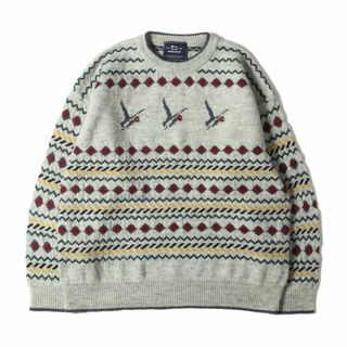 ウールリッチ(WOOLRICH)の美品 WOOLRICH ウールリッチ ニット サイズ:M 近年モデル ノルディック ウールナイロン ニット セーター W0KN0010SA トップス プルオーバー 長袖 ライトグレー マルチカラー【メンズ】【中古】(ニット/セーター)