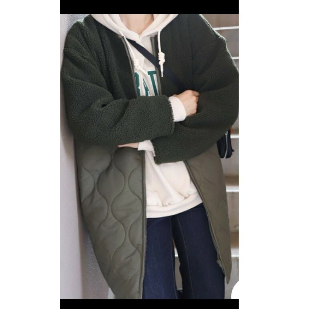 値下げ！レカ　ボア✕キルティングコート レディースのジャケット/アウター(ロングコート)の商品写真