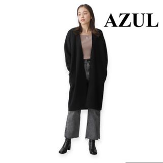 アズールバイマウジー(AZUL by moussy)のAZUL BY MOUSSY 厚地　スウェッタートッパーカーディガン　ブラック(カーディガン)