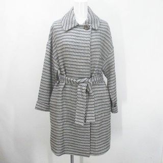 ミッソーニ(MISSONI)のMISSONI ミドル丈 ツイードコート 灰系 グレー リボンベルト ポケット(その他)