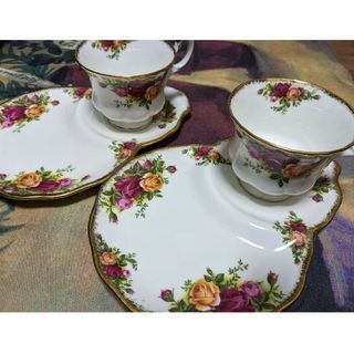 ロイヤルアルバート(ROYAL ALBERT)のロイヤル・アルバート　オールドカントリーローズ　テニスセット　2客セット(食器)