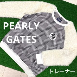 パーリーゲイツ(PEARLY GATES)のパーリーゲイツ　グレンチェック柄　トレーナー　裏起毛　サイズ0(ウエア)