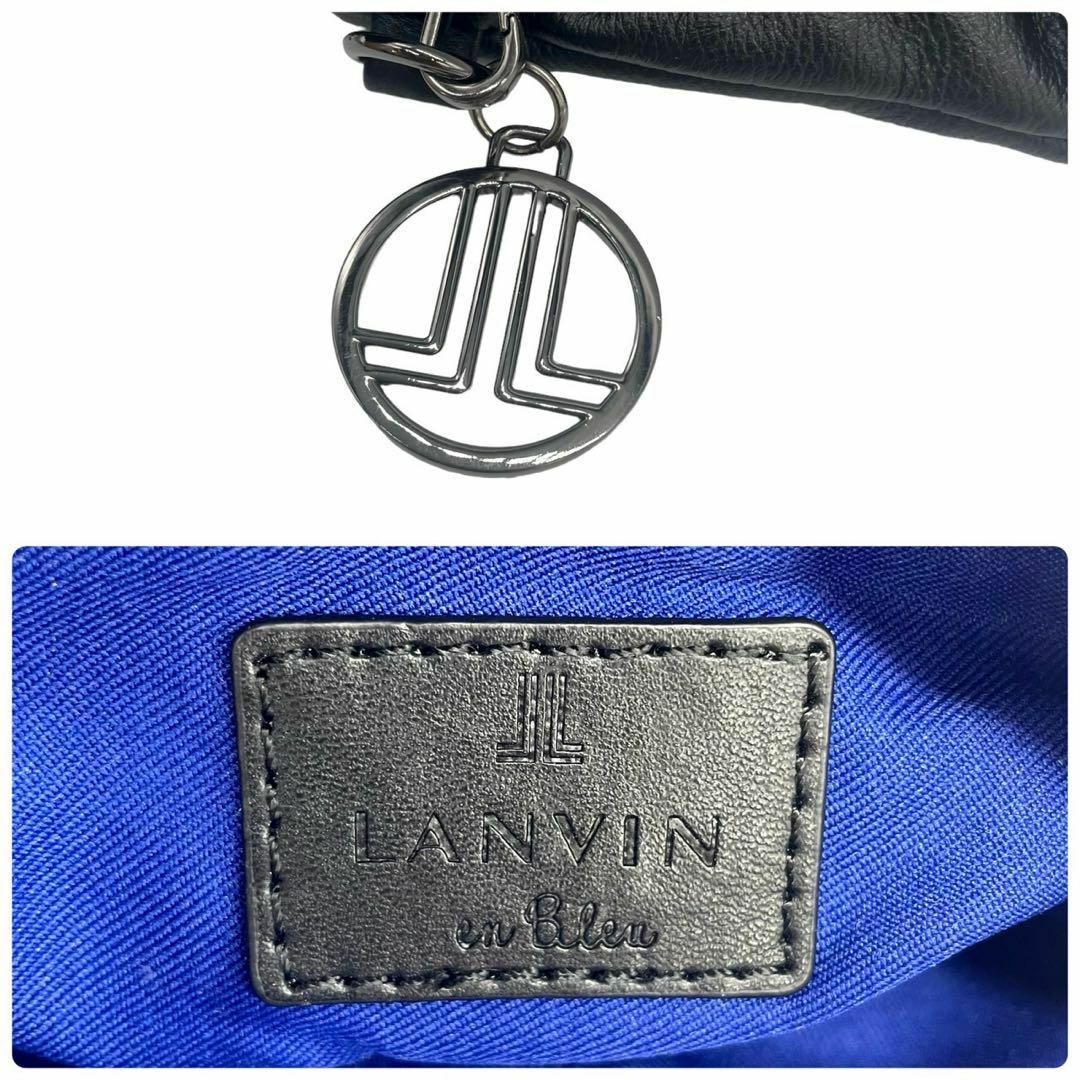 LANVIN en Bleu(ランバンオンブルー)のランバンオンブルー　チェーンショルダーバッグ　ブラック　黒　レザー　レディース レディースのバッグ(ショルダーバッグ)の商品写真