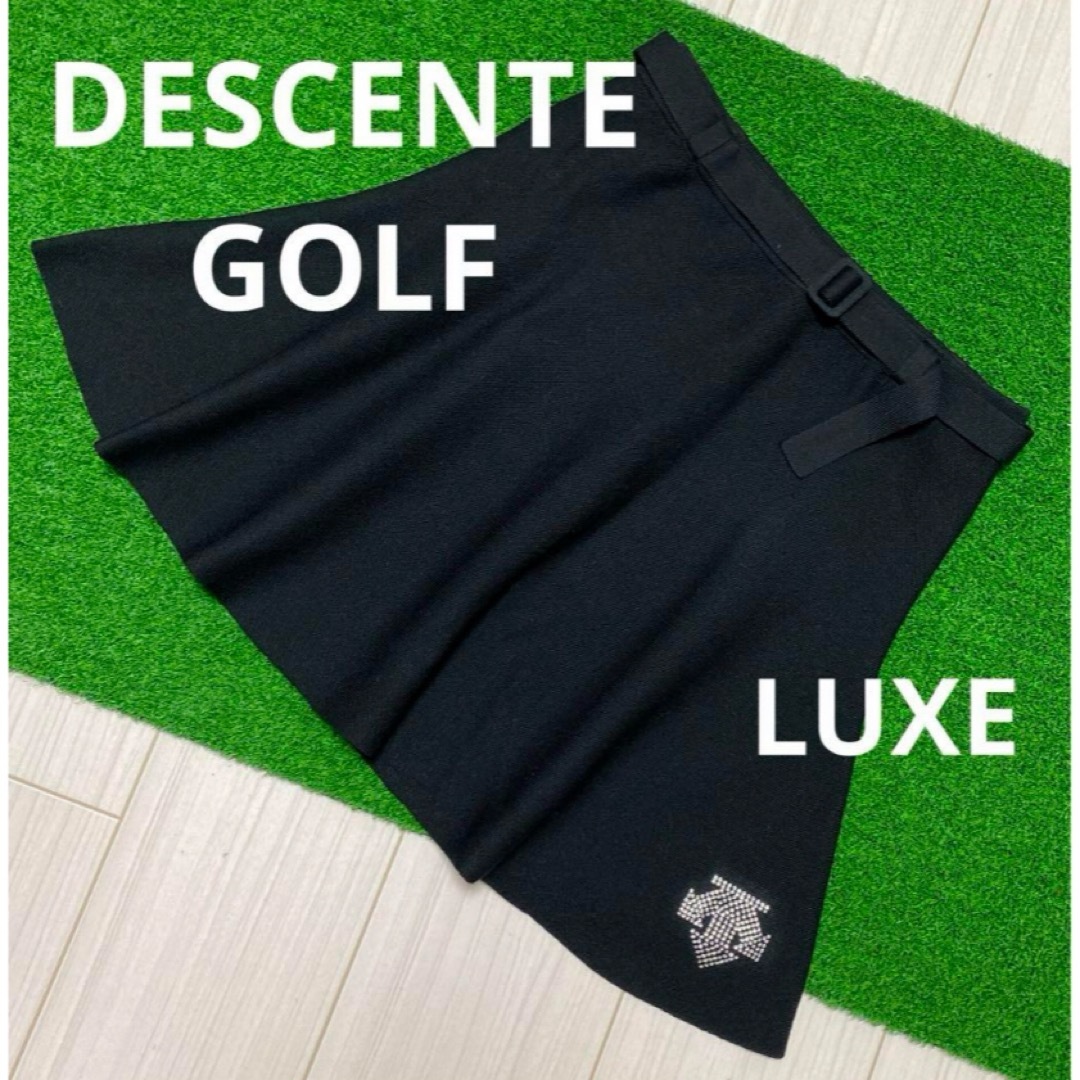DESCENTE - デサントゴルフ リュクス フレア ニットスカート 黒 Mの
