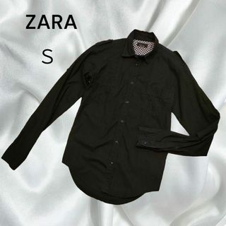 ザラ(ZARA)のZARA  MAN  ザラ　マン　メンズ　シャツ　黒　　S　【訳あり】(シャツ)