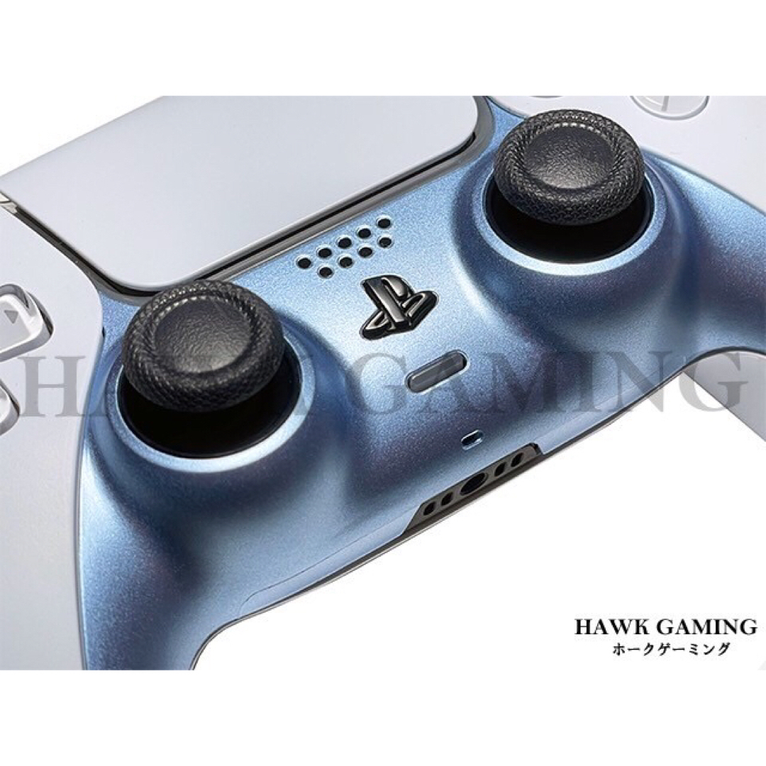 PlayStation(プレイステーション)のPS5 DualSense コントローラー  カスタム シェル カバー ブルー エンタメ/ホビーのゲームソフト/ゲーム機本体(その他)の商品写真
