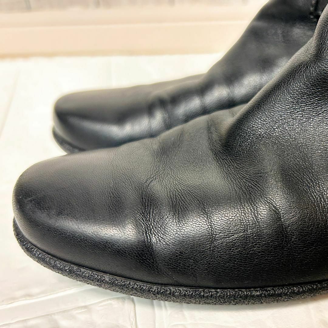 【良品】トッズ レザー ロング ブーツ フラット ブラック 37.5サイズ