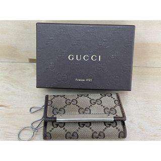 グッチ(Gucci)のGUCCI グッチ GG柄 GGキャンバス×レザー キーケース 鍵入れ　訳あり(キーホルダー)