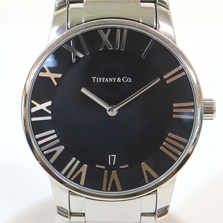 ティファニー(Tiffany & Co.)の【Tiffany&Co.】ティファニー アトラスドーム クオーツ腕時計 デイト 黒文字盤 Z1800.11.10A00A/kr11155ar(腕時計)