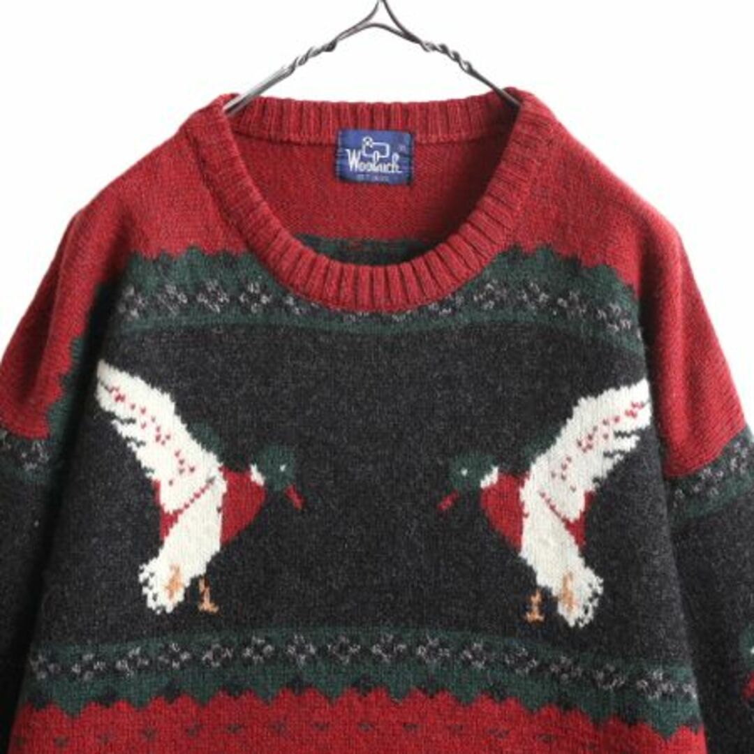 WOOLRICH - 80s ウールリッチ カモ 総柄 ウール 二ット セーター WOOLRICH - 80s ウールリッチ カモ 総柄 ウール 二ット セーター