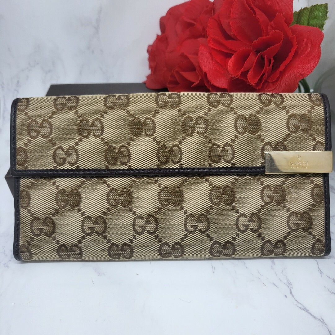 新品正規 【極美品】 GUCCI グッチ 長財布 財布 GG キャンバス ロゴ