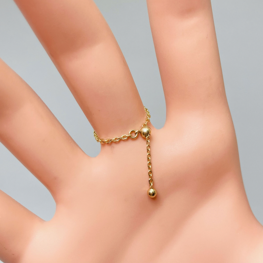 SIENA ROSE(シエナロゼ)のK10 ムーンストーン チェーンリング レディースのアクセサリー(リング(指輪))の商品写真