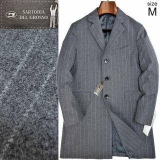 SARTORIA DEL GROSSO チェスターコート M グレーストライプ(チェスターコート)