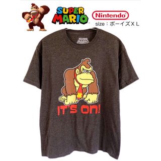 ニンテンドウ(任天堂)のドンキーコング　Tシャツ　ボーイズXL　グレー　USA古着　スーパーマリオ(Tシャツ/カットソー)