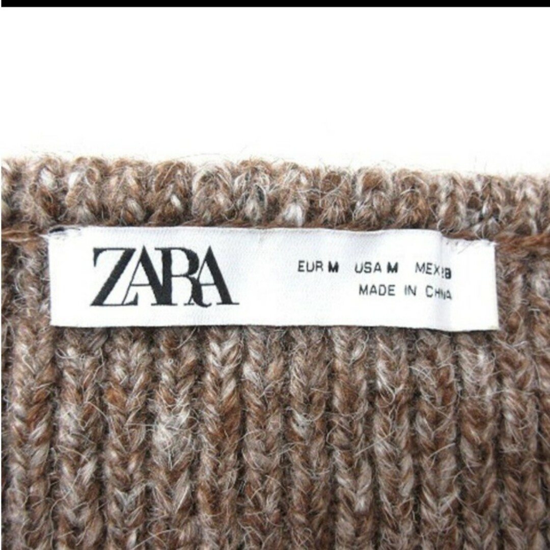 ZARA(ザラ)のザラ ZARA キャミソール ニット M 茶 ブラウン /MN レディースのトップス(キャミソール)の商品写真