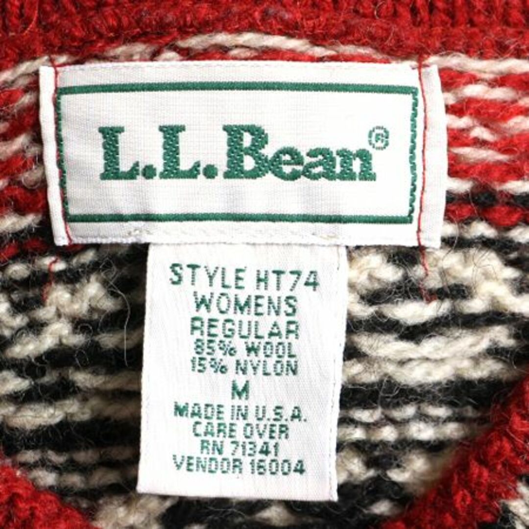 90s LLBEAN ノルディック ヘンリーネック ウール ニット セーター M