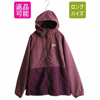 L.L.BEAN 刺繍ロゴ 水色×黒 中綿 肉厚マウンテンパーカー L~XL.