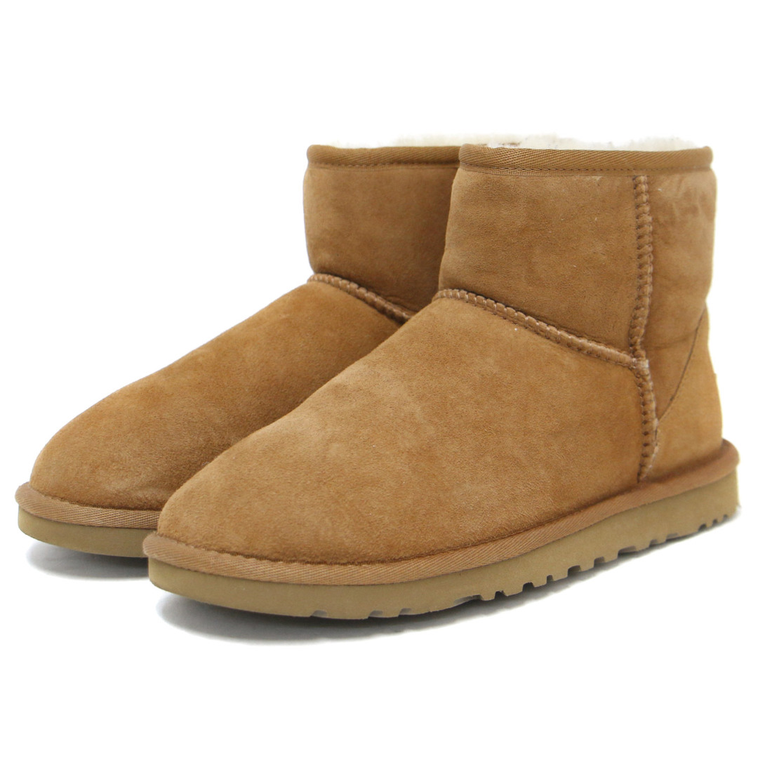 UGG(アグ)のUGG アグ ブーツ ムートン ショート フラット キャメル ブラウン サイズ:23.0cm CLASSIC MINI クラシックミニ 靴 シューズ スエード ボア レザー 本革 定番 【レディース】【中古】 レディースの靴/シューズ(ブーツ)の商品写真