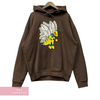 ルイヴィトン(LOUIS VUITTON)のLOUIS VUITTON 2022AW Graphic Bee Patched Hoodie 1AAGPJ ルイヴィトン グラフィックビーパッチフーディ プルオーバーパーカー シェニールパッチ 蜂 ブラウン サイズXXL【231122】【中古ｰA】【me04】(パーカー)