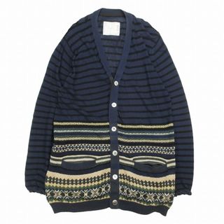 サカイ(sacai)のサカイ sacai ジョイント ニット カーディガン ボーダー ノルディック(カーディガン)