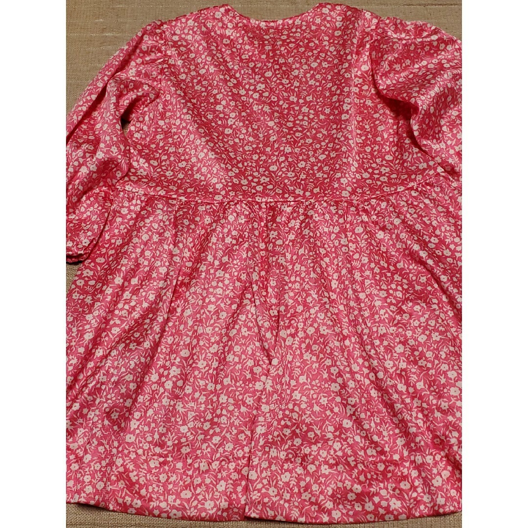 ワンピース 女児 ハンドメイド ピンク キッズ/ベビー/マタニティのベビー服(~85cm)(ワンピース)の商品写真