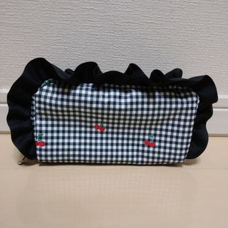 レスポートサック(LeSportsac)のレスポートサックチェリースウィートラッフルポーチギンガムチェックコスメポーチ(ポーチ)