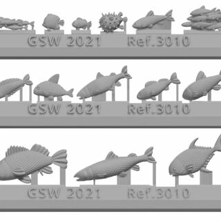 【在庫セール】グリーンスタッフワールド ジオラマアクセサリー 魚類セット ミニチ(その他)