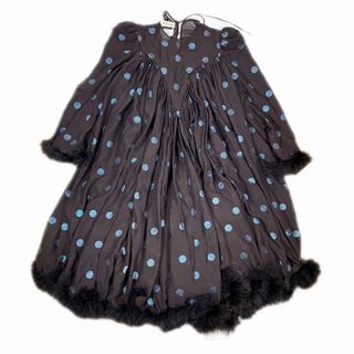 マルベリー(Mulberry)の美品 18AW マルベリー フェザーファー ドレス ワンピース ドット柄 (ひざ丈ワンピース)