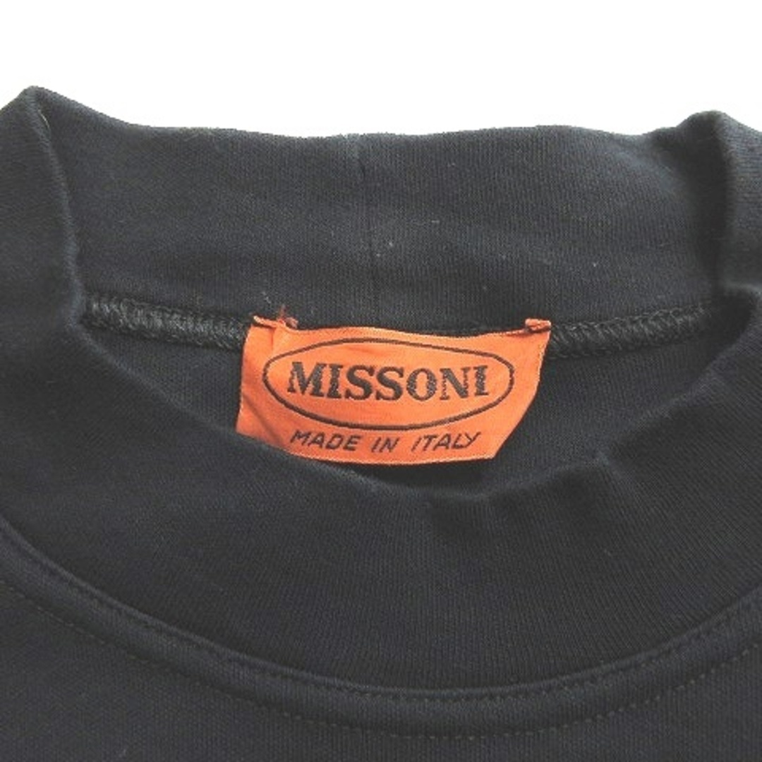 MISSONI(ミッソーニ)のミッソーニ カットソー 長袖 バックプリント モックネック コットン 黒 42 レディースのトップス(カットソー(長袖/七分))の商品写真