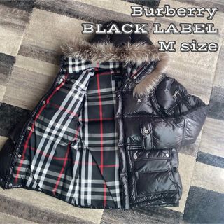 バーバリーブラックレーベル(BURBERRY BLACK LABEL)の★美品★ バーバリーブラックレーベル シャイニーダウンジャケットフォックスファー(ダウンジャケット)