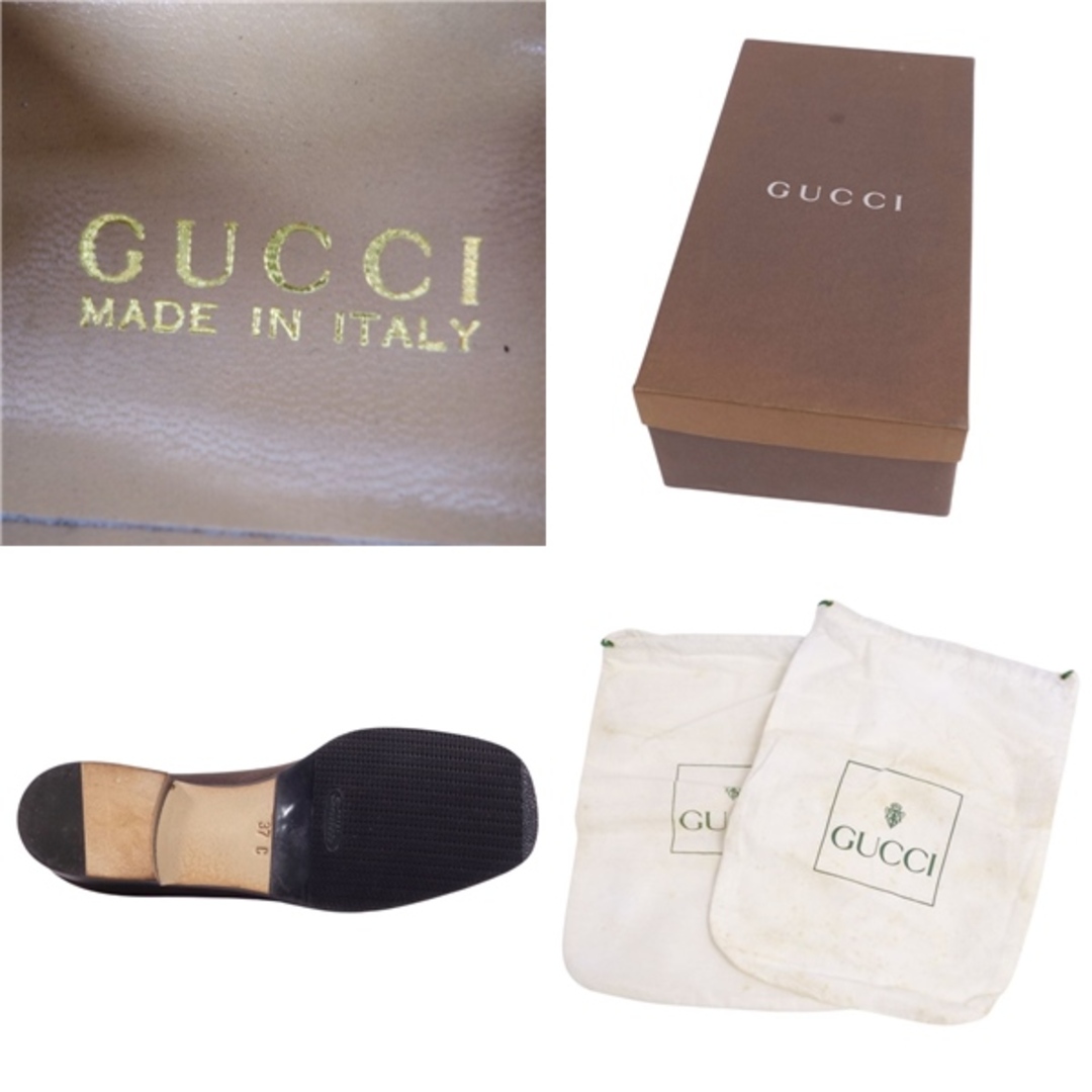 Gucci(グッチ)の未使用 Vintage グッチ GUCCI ローファー モカシン ホースビット サテン シューズ 靴 レディース イタリア製 37C(24cm相当) ブラウン レディースの靴/シューズ(ローファー/革靴)の商品写真
