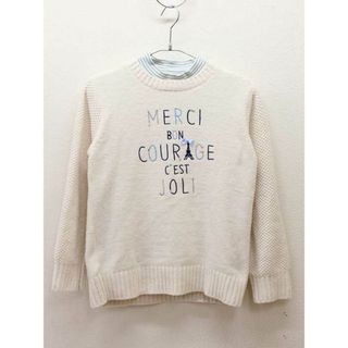 ポンポネット(pom ponette)の■ポンポネット/pom ponette■160cm ニット×カットソー/セーター/長袖Tシャツ/ロンT 白×水色【中古】子供 キッズ kids ジュニア 女の子 秋冬 409032(ニット/セーター)