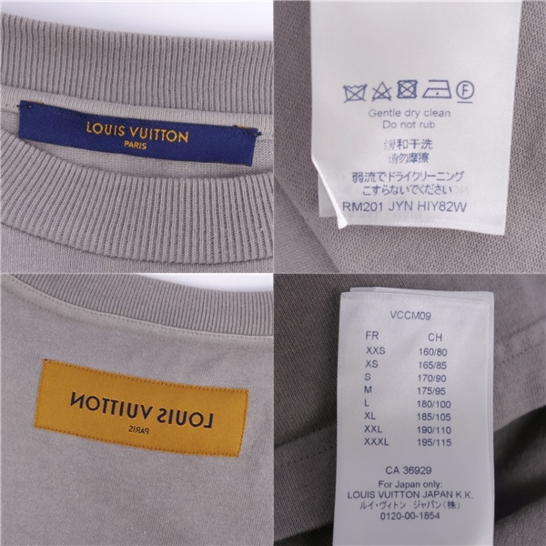 LOUIS VUITTON(ルイヴィトン)の美品 ルイヴィトン LOUIS VUITTON Tシャツ 長袖 カットソー ロングスリーブ インサイドアウト ロゴ トップス メンズ M グレー メンズのトップス(Tシャツ/カットソー(半袖/袖なし))の商品写真