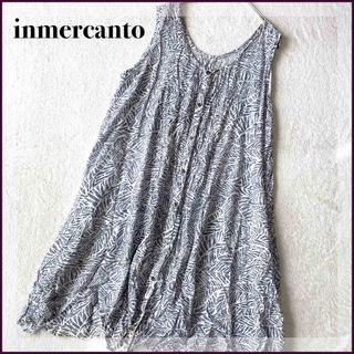 インメルカート(inmercanto)のinmercanto ボタニカル 前開き キャミワンピース 膝丈 ゆったり(ひざ丈ワンピース)