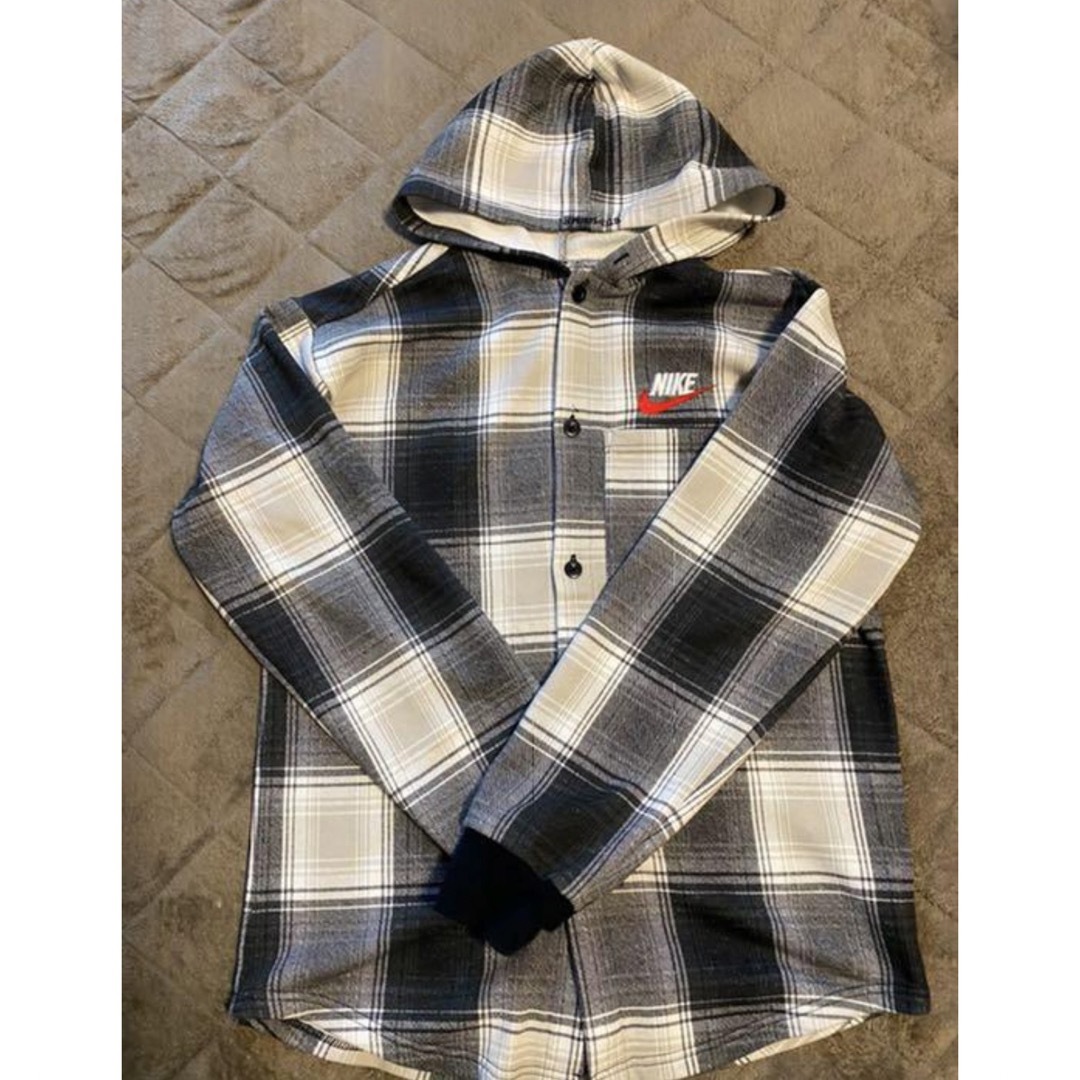 supreme nike plaid hooded sweatshirtメンズ