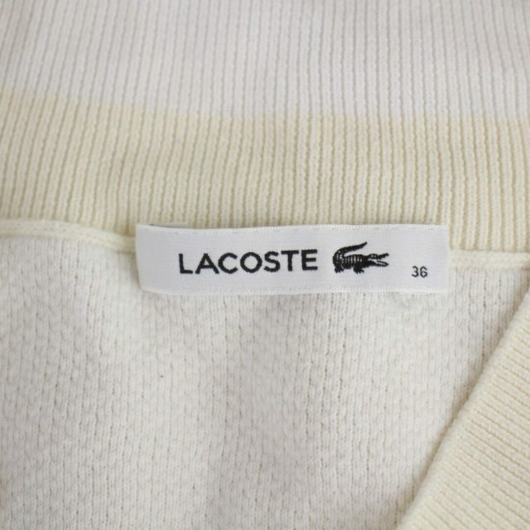 LACOSTE(ラコステ)のラコステ ニット カットソー 長袖 Vネック 36 S アイボリー レディースのトップス(ニット/セーター)の商品写真