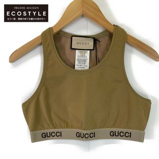 グッチ(Gucci)のグッチ ×ノースフェイス 672401 コットン×ナイロン ブラウン タンクトップ スポーツブラ S(タイツ/ストッキング)