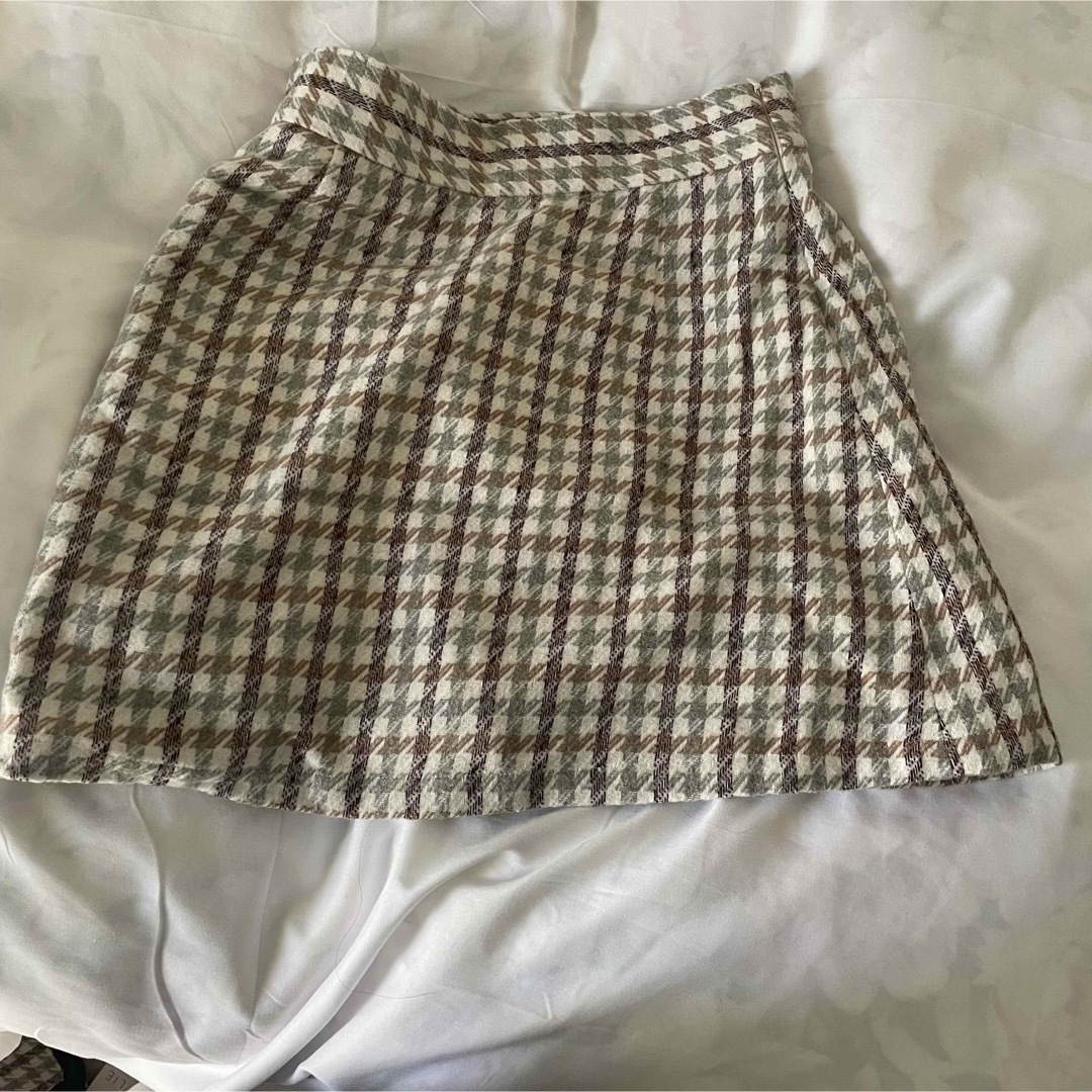 Honey mi Honey(ハニーミーハニー)のハニーミーハニー　hound tooth puff jacket &skirt レディースのレディース その他(セット/コーデ)の商品写真