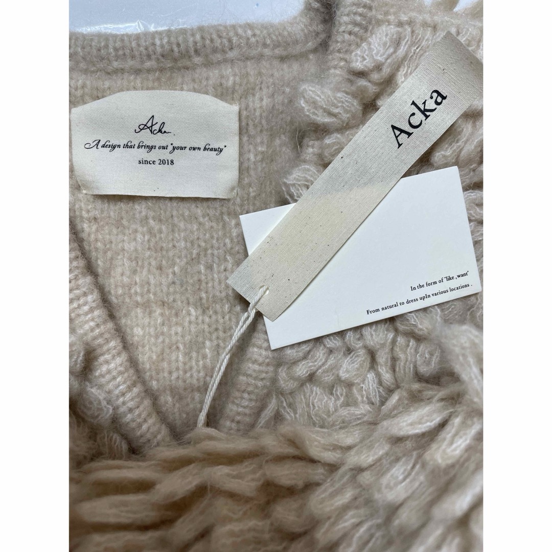 acca - Acka loop knit cardigan ( beige )の通販 by banana,s