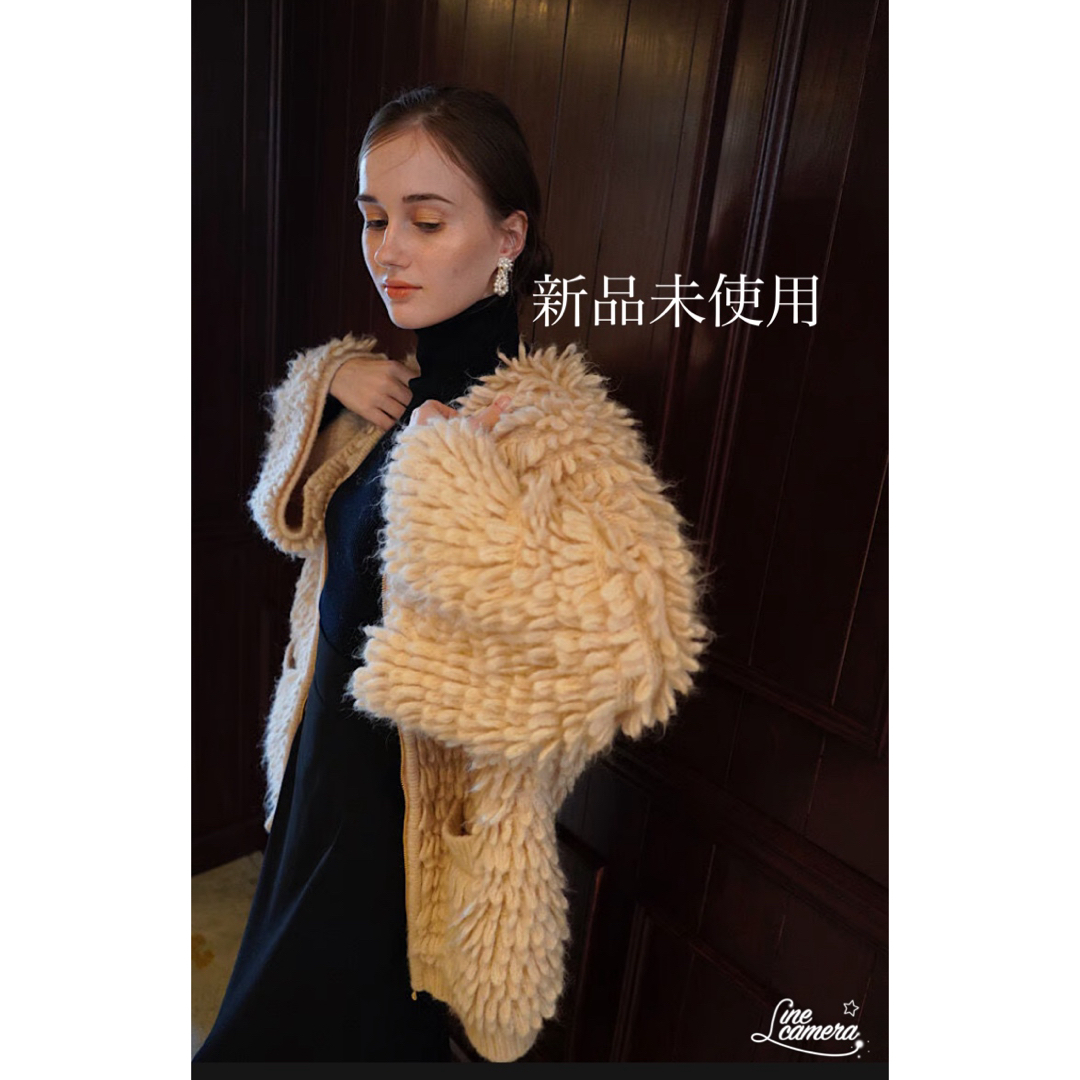 Acka loop knit cardigan ( beige )レディース