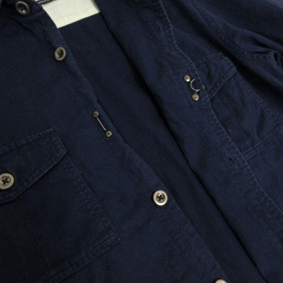 SHIPS JET BLUE(シップスジェットブルー)のシップスジェットブルー シャツ ワークシャツ 七分袖 リネン混 日本製 紺 M メンズのトップス(シャツ)の商品写真