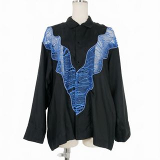 トーガ プルラ TOGA 22SS インナーレースシャツ ブラウス 長袖 36(シャツ/ブラウス(長袖/七分))