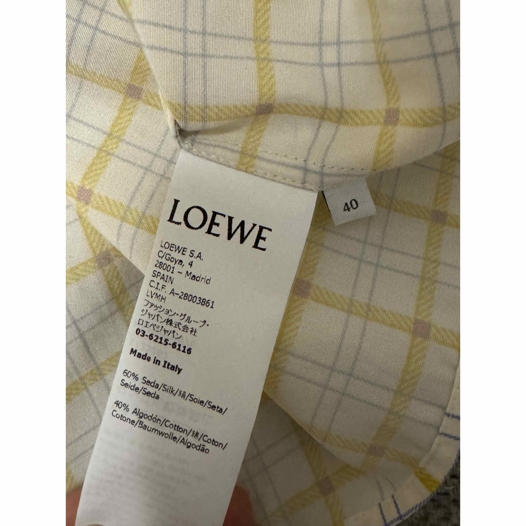 LOEWE(ロエベ)のLOEWE アナグラムプリントシルクチェックシャツ メンズのトップス(シャツ)の商品写真