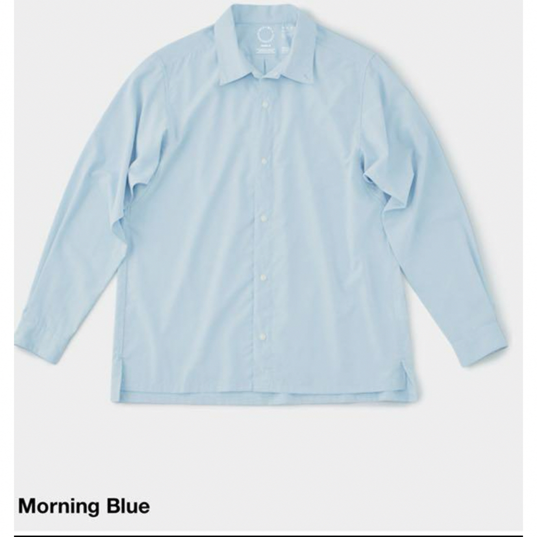 美品★ 山と道Bamboo shirt 長袖 Morning Blue サイズ