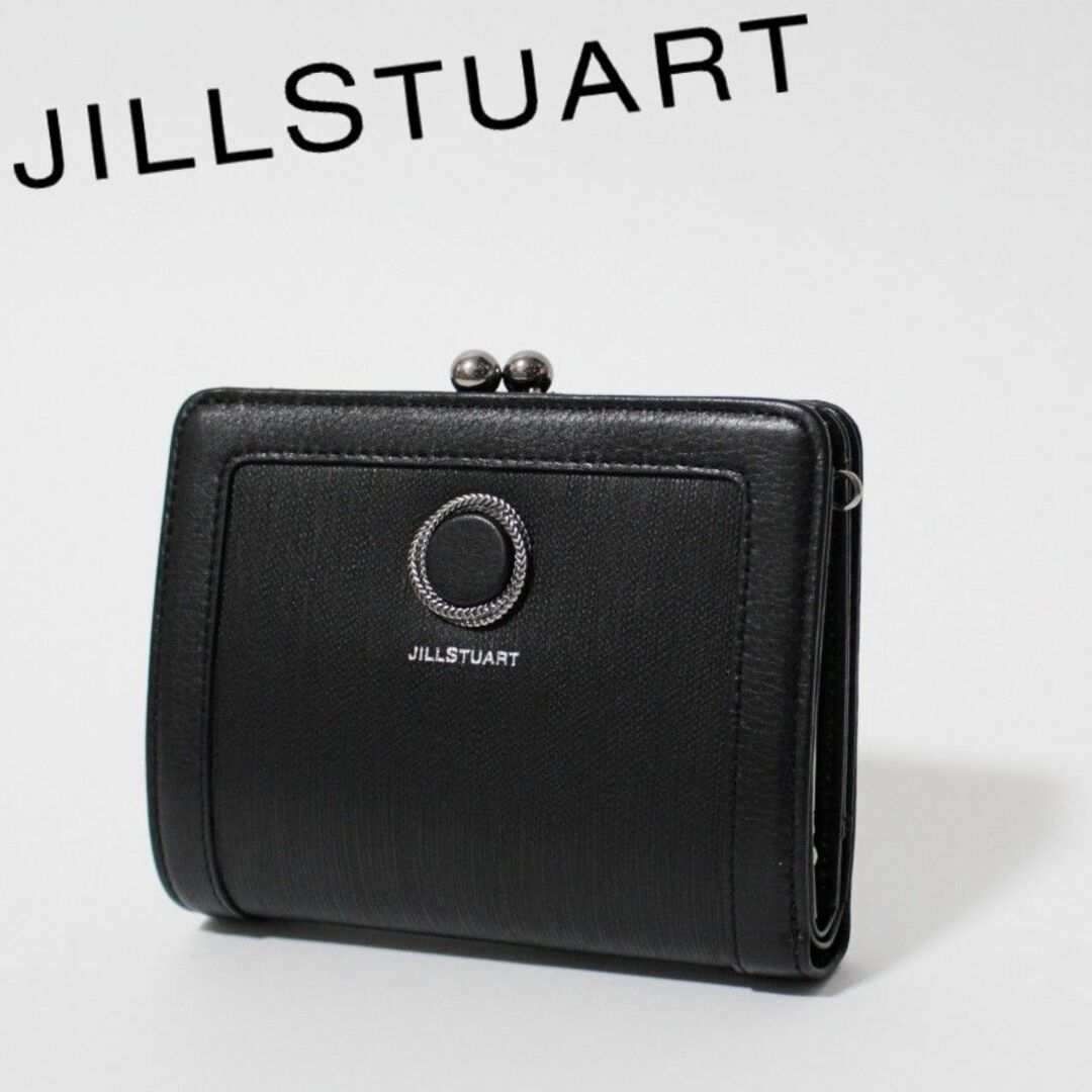 新品 ジルスチュアート ノスタルジア ブローチデザイン がま口 二つ折り財布 黒 | フリマアプリ ラクマ