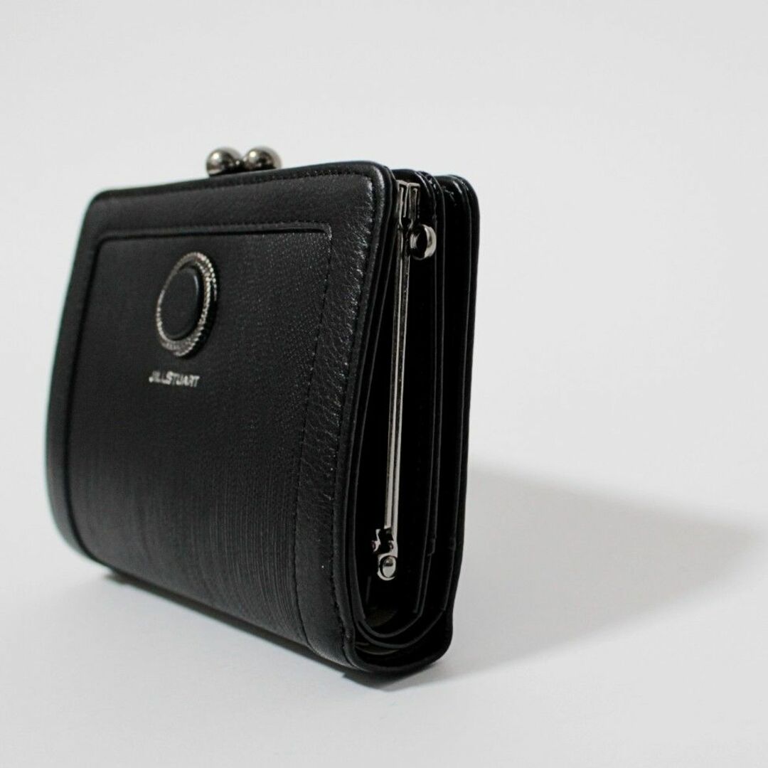 新品 ジルスチュアート ノスタルジア ブローチデザイン がま口 二つ折り財布 黒