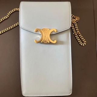 CELINE チェーン付き バーティカル モバイルポーチ トリオンフ