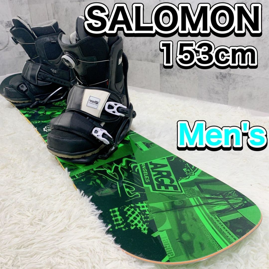 希少 SALOMON 153cm メンズスノーボードセット 3点セット サロモン