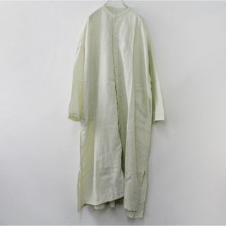 ネストローブ(nest Robe)のnest Robe リネン天然染め　カフタンワンピース　グリーン(ロングワンピース/マキシワンピース)